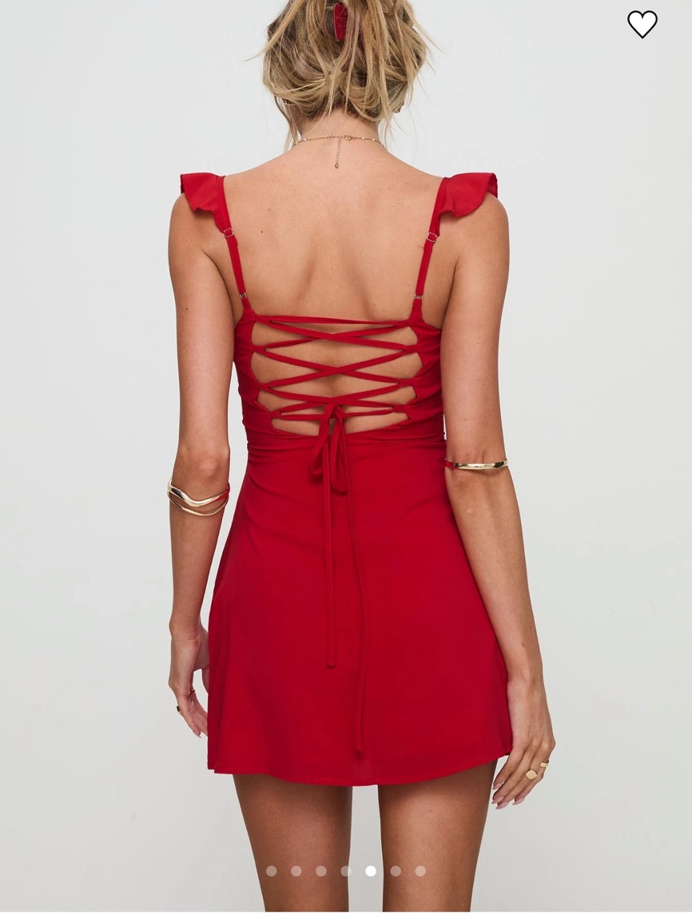 NWT Princess Polly Landon Mini Dress in Red - Picture 3 of 7